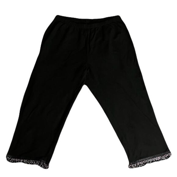 Vintage Beaded Fringe Super Stretch Cropped Pants Women’s Size XL - 31” Waist - Picture 3 of 6
